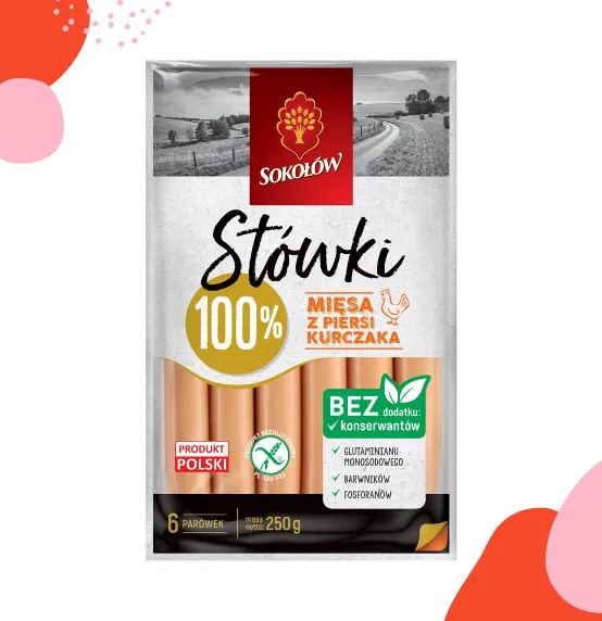 packshot parówki stówki drobiowe